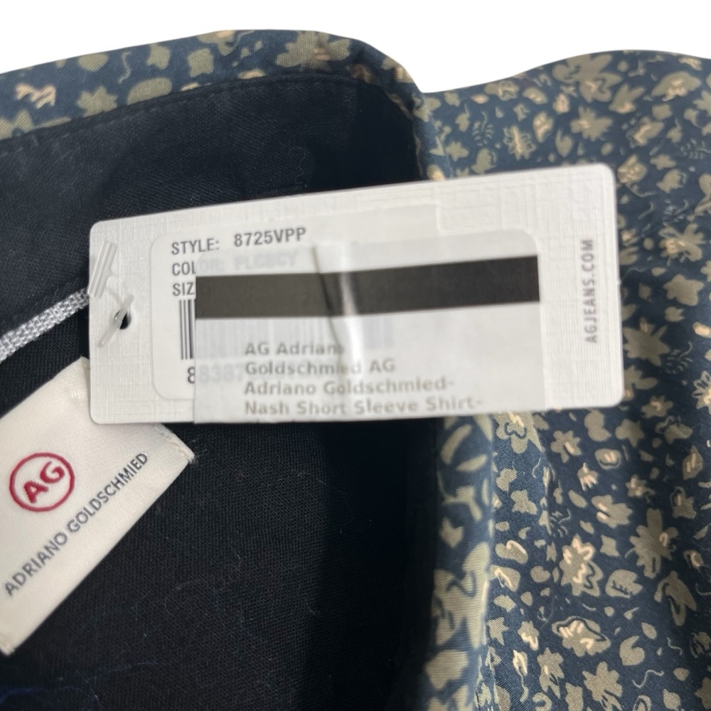 AG Adriano Goldschmied Men’s Medium Slim Fit Nash Floral Button‎ Down Shirt NWT - Picture 6 of 9
